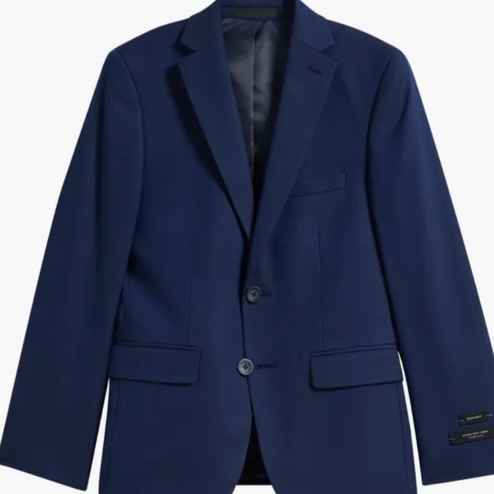 ANDREW MARK Kids skinny fit stretch blue suit